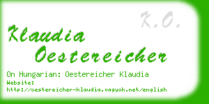 klaudia oestereicher business card